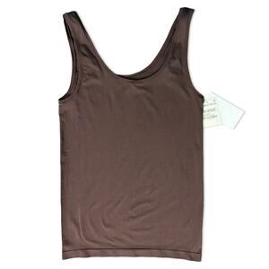 Nordstrom Brown Coffee Scoop Neck Seamless Layering Tank Top size S NEW Tags